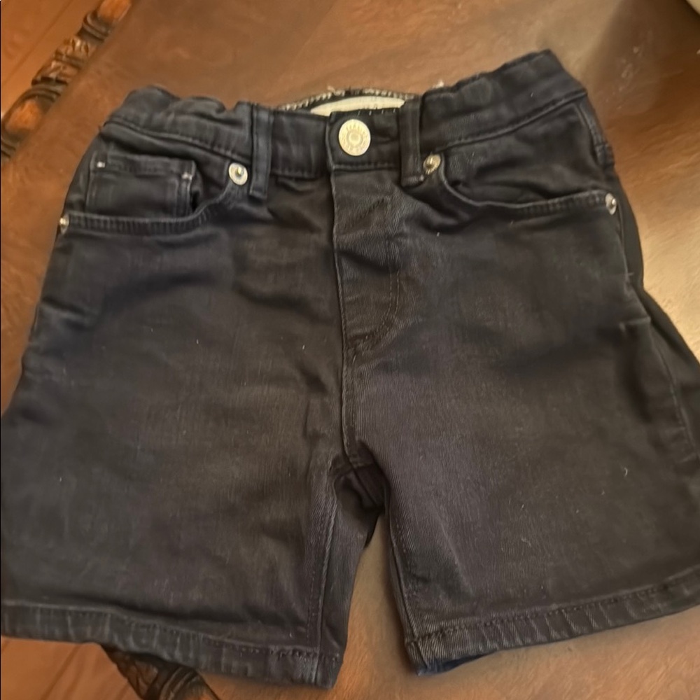 Zara Black Denim Shorts Mid-Thigh Length